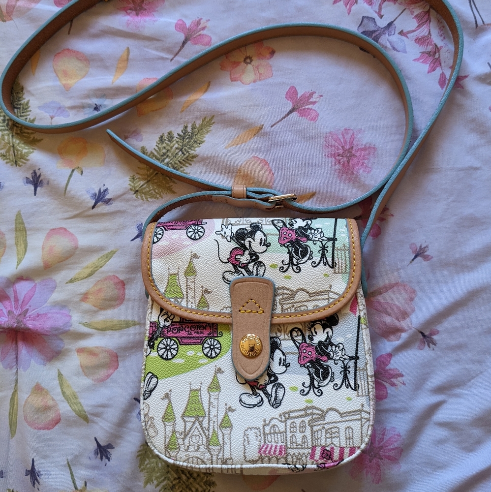 2014 DISNEY Mickey & Minnie Downtown Crossbody Pouch Purse (Dooney & Bourke)